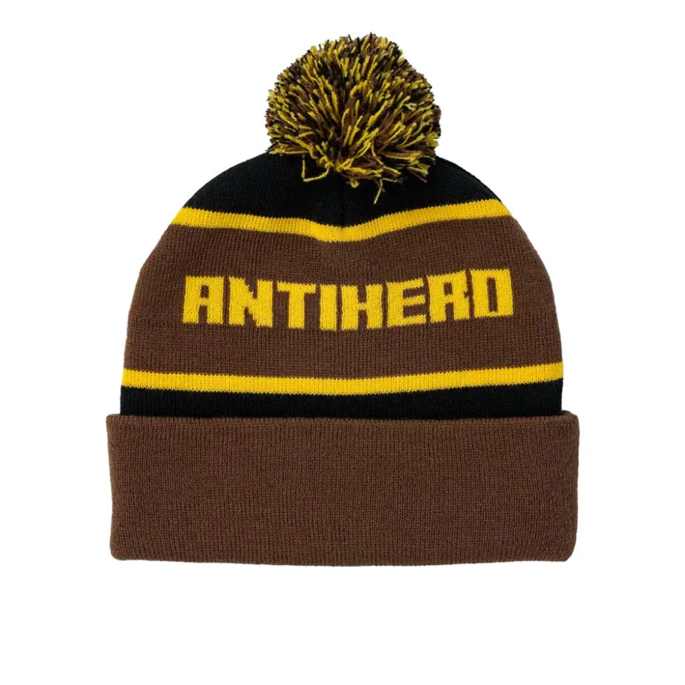 Anti Hero Ice Cold Pom Beanie Black/Brown/Gold - Image 2