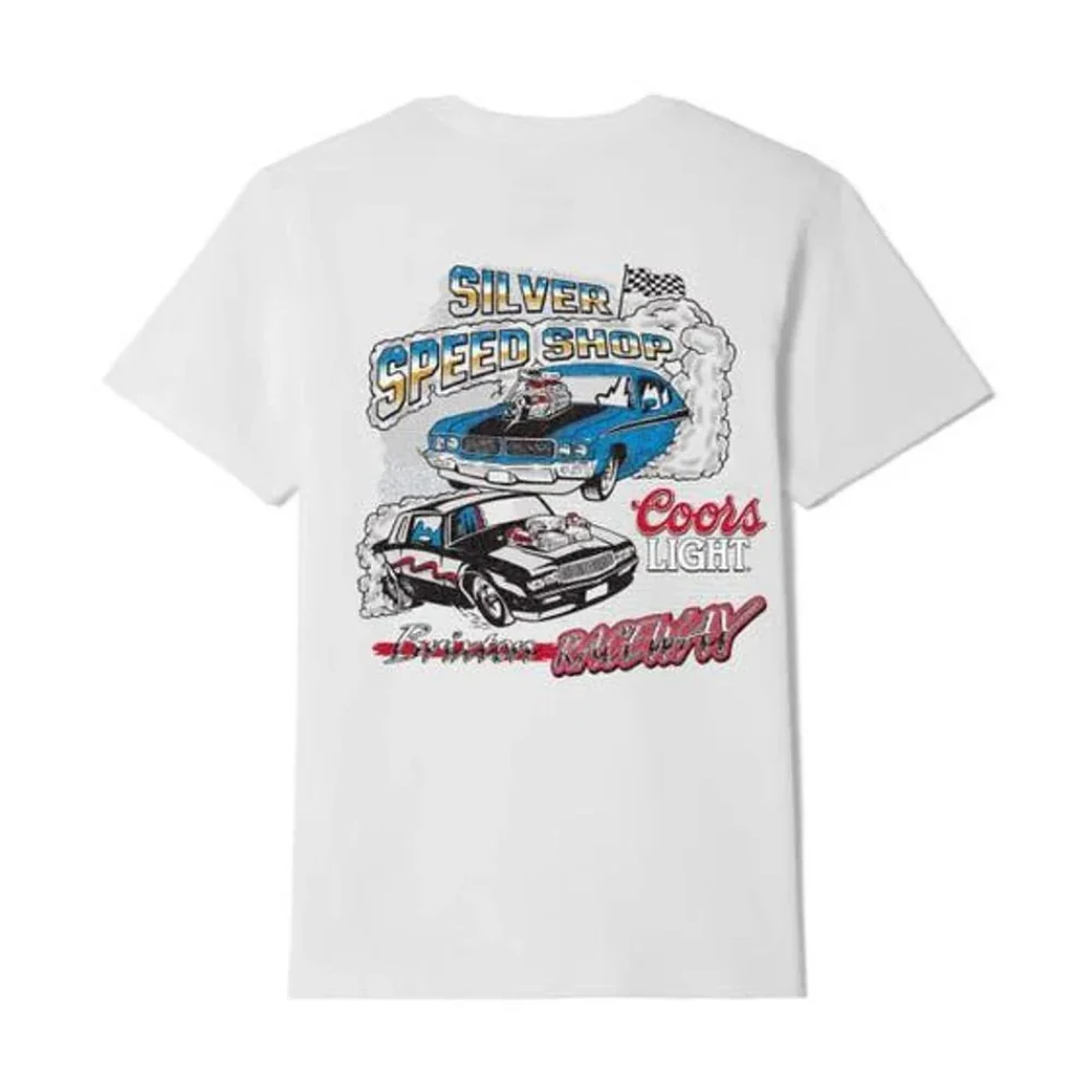 Brixton x Coors Light Raceways T-Shirt White - Image 2