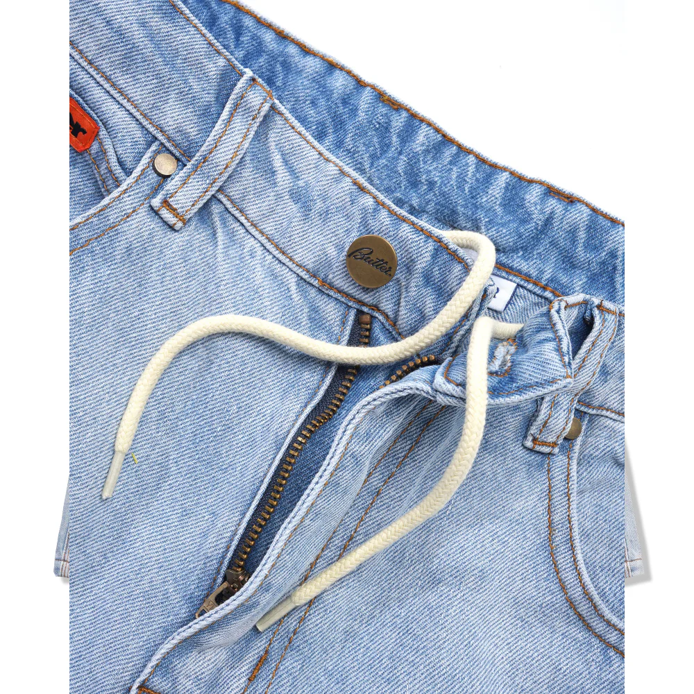 Butter Goods Baggy Denim Shorts Light Blue - Image 3