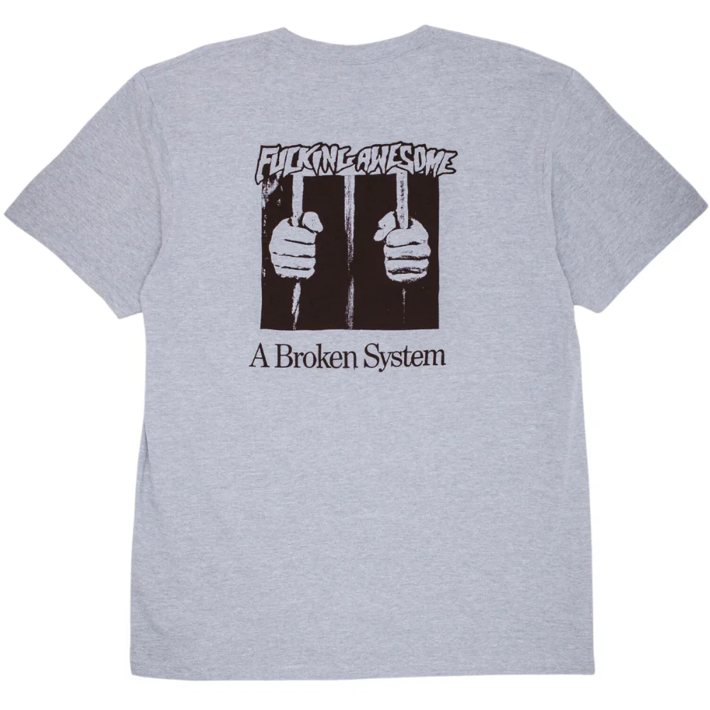FA A Broken System T-Shirt Heather Grey - Image 2