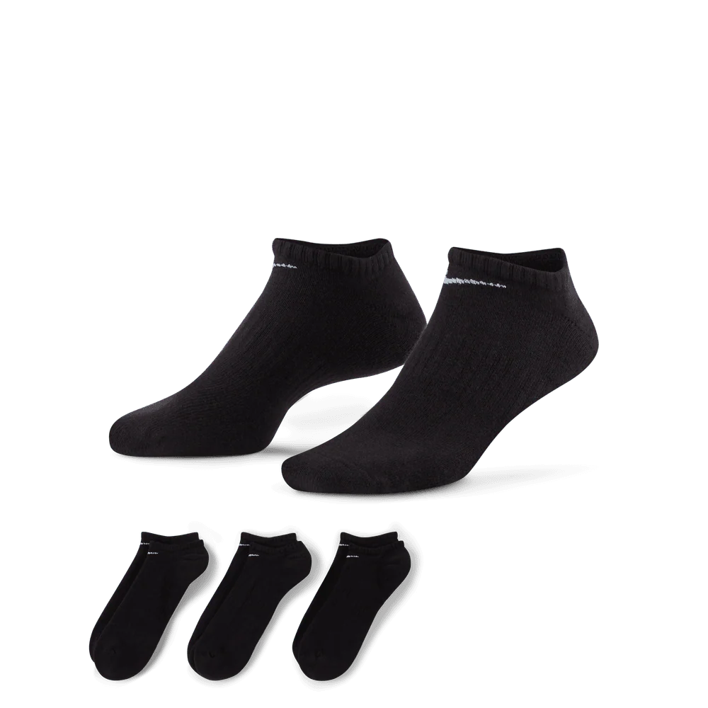 Nike Everyday Cushioned Training No-Show Socks (3 Pairs) Black - Image 3
