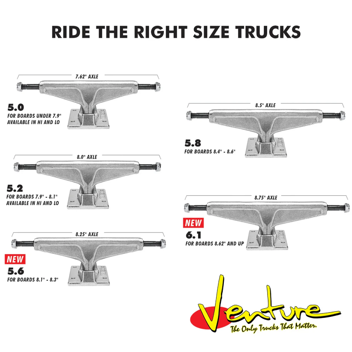 Venture All Polished Hi Hollow Trucks 5.2 - Image 2