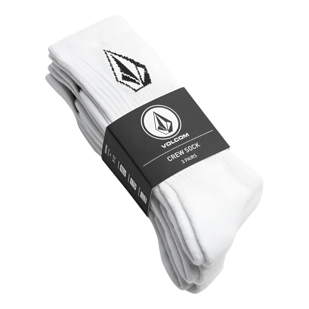 Volcom Full Stone Sock 3 Pack White - Image 2