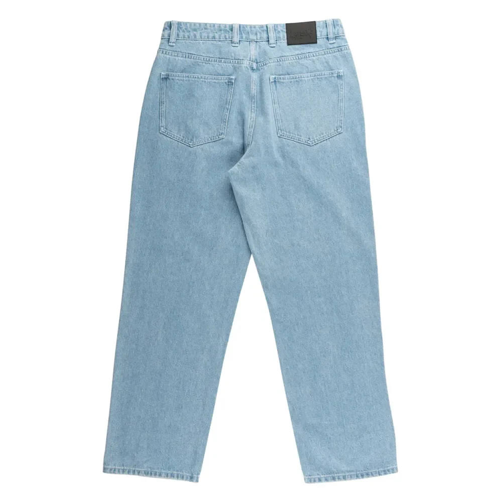 Welcome Immortal Loose Straight Washed Denim Pants Blue - Image 2